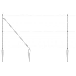 vidaXL Poteaux de clôture avec piquet 26 pcs Ø32 mm 140 cm Acier galvanisé