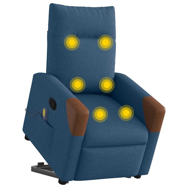 vidaXL Fauteuil de massage inclinable Bleu Tissu