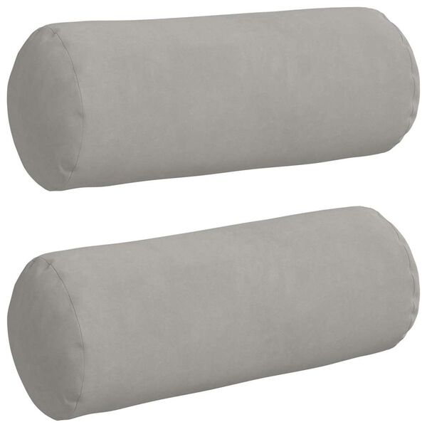 vidaXL Coussins d'accent 2 pcs Gris clair &Oslash; 15 x 40 cm