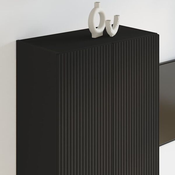 vidaXL Meuble TV mural Noir 59,5 x 31 x 100 cm Bois d'ingénierie