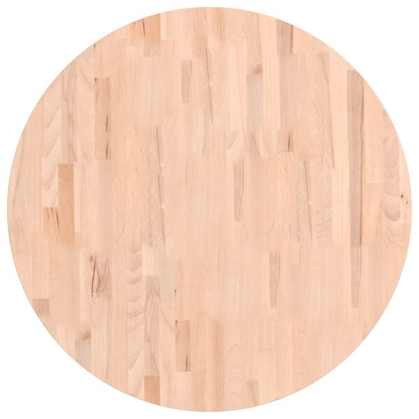 vidaXL Dessus de table &Oslash;80x1,5 cm rond bois massif de h&ecirc;tre