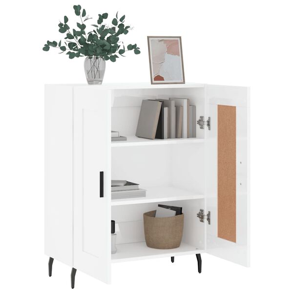 vidaXL Buffet Blanc brillant 69,5x34x90 cm Bois d'ingénierie