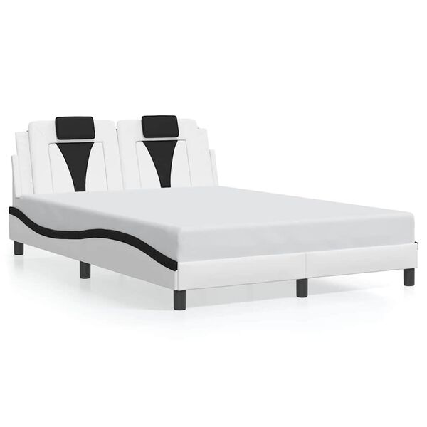 vidaXL Cadre de lit Viana sans matelas blanc et noir 120x200 cm similicuir