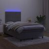 vidaXL Sommier &agrave; lattes de lit avec matelas LED Gris fonc&eacute; 120x200 cm