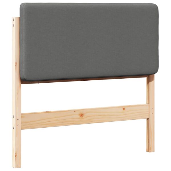 vidaXL T&ecirc;te de lit capitonn&eacute;e Marron et gris clair 90 cm Pin massif
