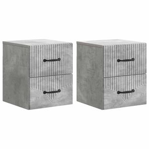 vidaXL Cabinet de chevet mural 2 pcs Gris b&eacute;ton 34,5 x 33 x 40 cm