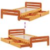 vidaXL Cadre de lit sans matelas cire marron 75x190 cm bois pin massif