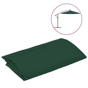 vidaXL Toile de Rechange pour Parasol Vert 300 cm