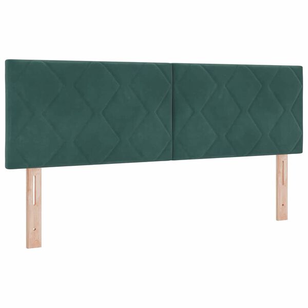 vidaXL T&ecirc;te de lit LED Vert fonc&eacute; 160 cm Cuir synth&eacute;tique