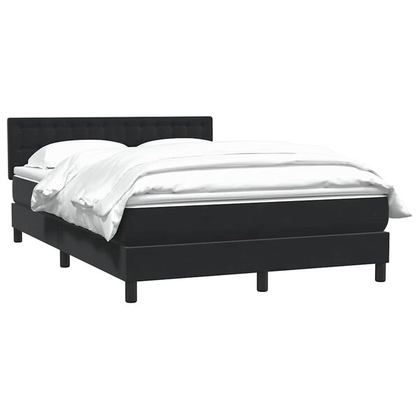 vidaXL Sommier &agrave; lattes de lit avec matelas noir 160x220 cm velours