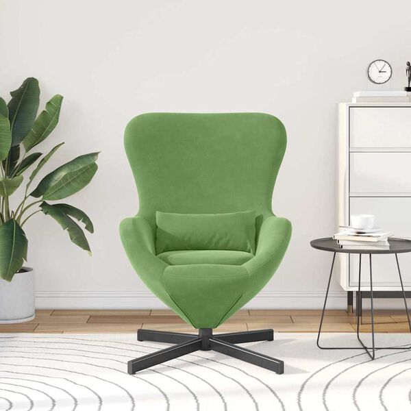 vidaXL Fauteuil œuf Vert clair 63 x 73 x 90 cm Velours