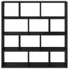 vidaXL &Eacute;tag&egrave;re cube murale 12 compartiments noir bois d'ing&eacute;nierie