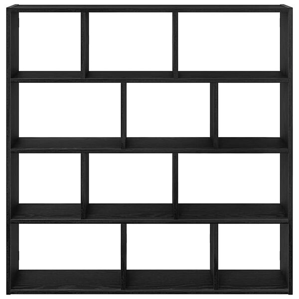vidaXL &Eacute;tag&egrave;re cube murale 12 compartiments noir bois d'ing&eacute;nierie