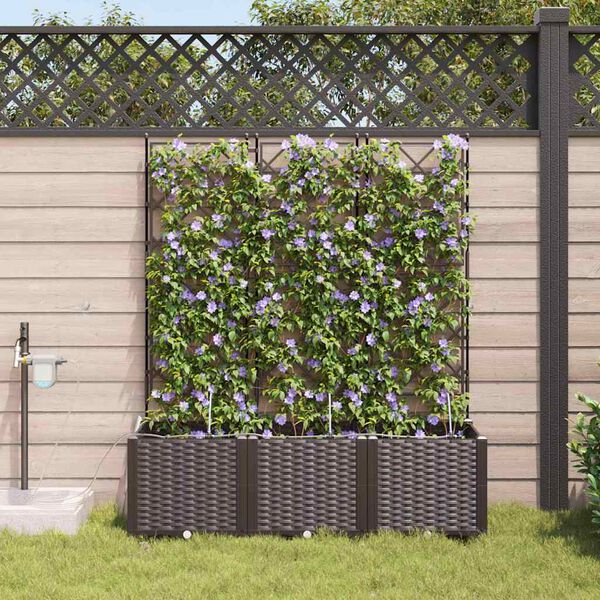 vidaXL Cache-pot de jardin 3 pcs Marron Acier