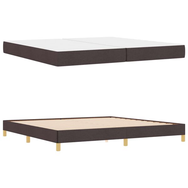vidaXL Lit &agrave; ressorts avec matelas Marron fonc&eacute; 200 x 200 cm tissu