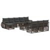 vidaXL Ensemble de canap&eacute; de jardin 11 pc Gris et Gris fonc&eacute; polyrotin