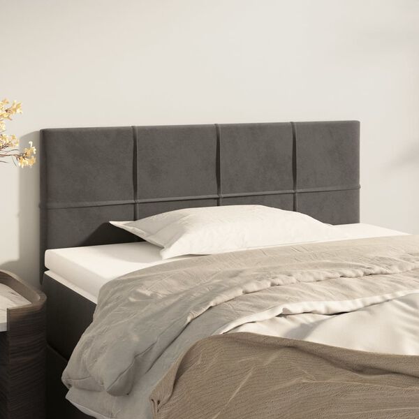 vidaXL Tête de lit Gris foncé 80x5x78/88 cm Velours
