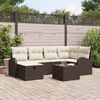 vidaXL Ensemble de canap&eacute; de jardin 7 pcs Marron Poly rotin