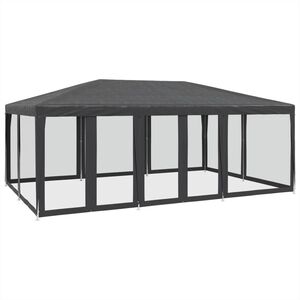 vidaXL Tente de f&ecirc;te avec 10 parois lat&eacute;rales maille anthracite 6x4 m