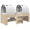vidaXL Lit avec Tunnel 3 pc Ch&ecirc;ne Sonoma et blanc Bois d'ing&eacute;nierie