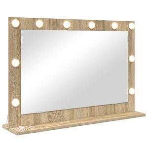 vidaXL Miroir de vanit&eacute; Rectangulaire Ch&ecirc;ne Sonoma 80 x 55 x 18 cm