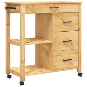 vidaXL Chariot de cuisine MONZA 84x40x88,5 cm bois massif de pin