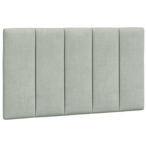 vidaXL Coussin de t&ecirc;te de lit Hanko gris clair 80 cm velours