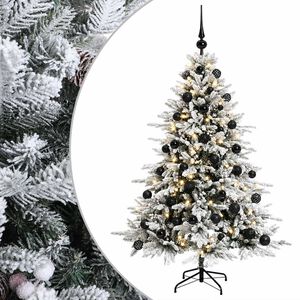 vidaXL Sapin de No&euml;l artificiel avec boules 120 cm 150 LED Blanc chaud
