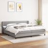 vidaXL Sommier &agrave; lattes de lit avec matelas Gris clair 200x200cm Tissu
