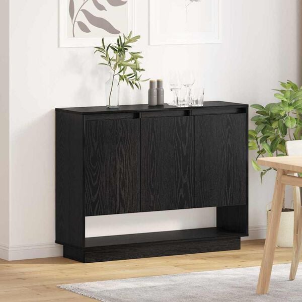 vidaXL Buffet Chêne noir 97 x 29 x 75 cm Bois d'ingénierie