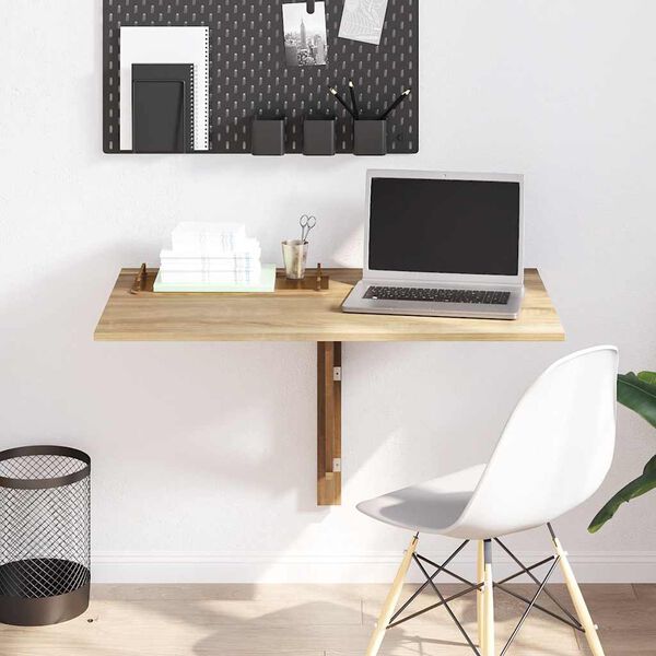 vidaXL Table murale rabattable en chêne 100x60 cm