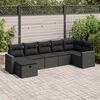 vidaXL Salon de jardin 7 pcs avec coussins noir r&eacute;sine tress&eacute;e
