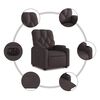 vidaXL Fauteuil inclinable &eacute;lectrique marron fonc&eacute; tissu