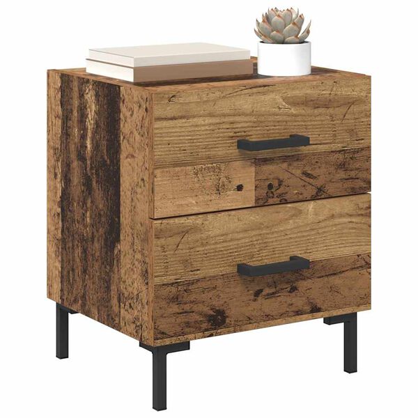vidaXL Cabinet de chevet avec tiroir Bois ancien 40 x 35 x 47,5 cm