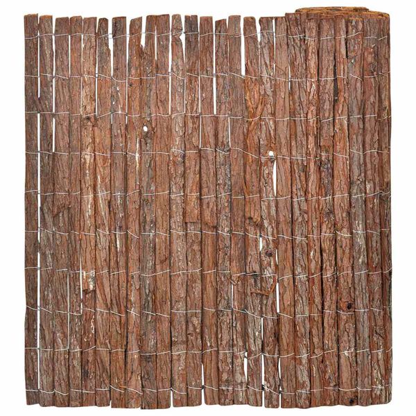 vidaXL Cl&ocirc;ture en &eacute;corce Marron 600 x 125 cm &Eacute;corce