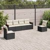 vidaXL Salon de jardin 6 pcs avec coussins noir r&eacute;sine tress&eacute;e