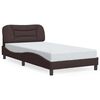 vidaXL Cadre de lit sans matelas Hvar marron fonc&eacute; 100x200 cm tissu