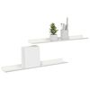 vidaXL &Eacute;tag&egrave;re flottante 2 pcs Blanc 60 x 9 x 2,5 cm Acier