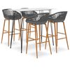 vidaXL Ensemble de bar 5 pcs Blanc et gris