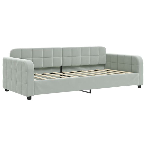vidaXL Lit de jour avec matelas gris clair 90x190 cm velours