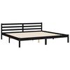 vidaXL Cadre de lit sans matelas noir 200x200 cm bois massif
