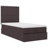 vidaXL Cadre de lit ottoman avec matelas marron fonc&eacute; 80x200 cm tissu