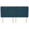 vidaXL T&ecirc;te de lit avec oreilles Bleu fonc&eacute; 163x23x118/128 cm Velours