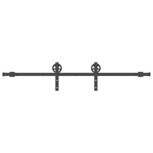 vidaXL Kit de quincaillerie de porte coulissante 183 cm Acier Noir