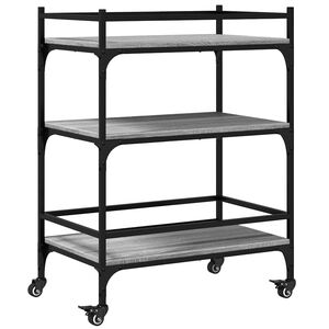 vidaXL Chariot de cuisine sonoma gris 65x40x86,5 cm bois d'ing&eacute;nierie