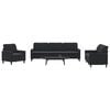 vidaXL Ensemble de canapés 4 pcs avec coussins Noir Velours