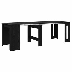 vidaXL Table &agrave; d&icirc;ner 240 x 85 x 75 cm Bois d'ing&eacute;nierie Ch&ecirc;ne noir