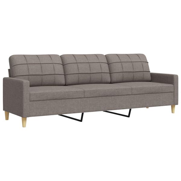 vidaXL Canap&eacute; &agrave; 3 places Taupe 210 cm Tissu