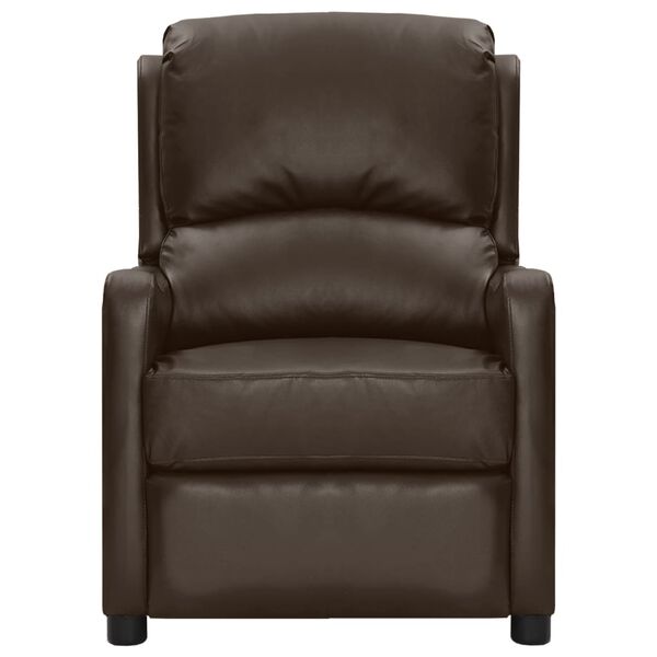 vidaXL Fauteuil de massage marron similicuir brillant