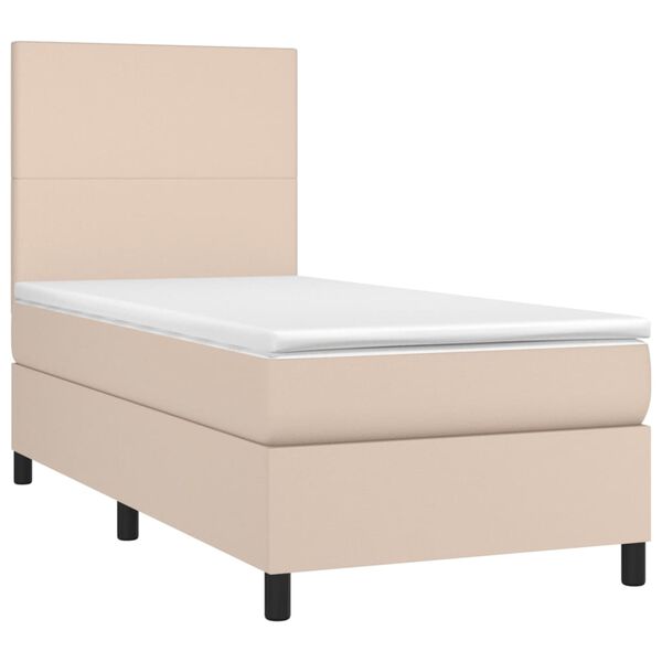 vidaXL Sommier à lattes de lit avec matelas Cappuccino 90x190 cm